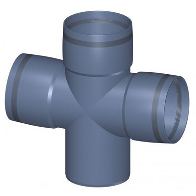 PoloPlast POLO KAL XS Doppelabzweig DN 90/90/90, 87,5 Grad, Horizontal