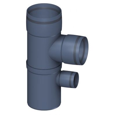 PoloPlast POLO KAL XS Doppelabzweig DN 110/90/50, 87,5 Grad, vertikal