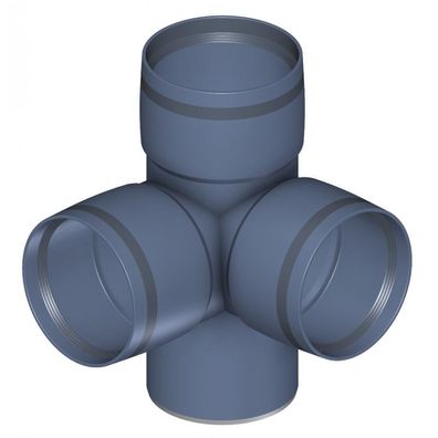 PoloPlast POLO KAL XS Doppelabzweig DN 90/90/90, 87,5 Grad, Eck