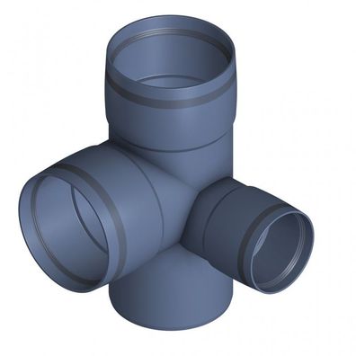 PoloPlast POLO KAL XS Doppelabzweig DN 110/110/75, 87,5 Grad, Eck