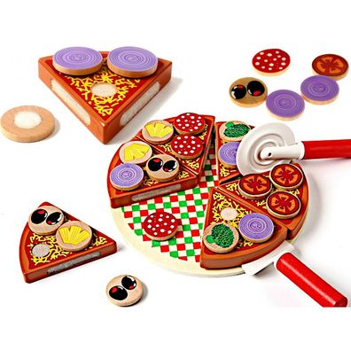 Pizzaspielset aus Holz mit Zubehör