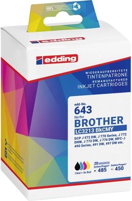 edding 643 für Brother LC3213 BkCMY