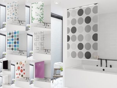 Basic Duschrollo 14 Motive und 13 Breiten zur Wahl Duschvorhang Schwarz Grün Weiss