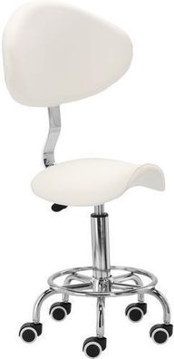 Kosmetischer Sattelhocker mit Rückenlehne Hocker Rodi white