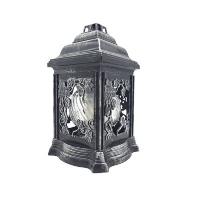 Grablaterne mit Öllicht 26cm Silber Grabschmuck Grabkerzen Grablicht Friedhof