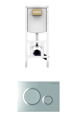 VIS CONEL WC-Element E3 mit UP-Spülkasten BH 1120mm + Drückerplatte DON verchromt