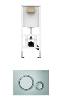 VIS CONEL WC-Element E3 mit UP-Spülkasten BH 1120mm + Drückerplatte DON seidenmatt