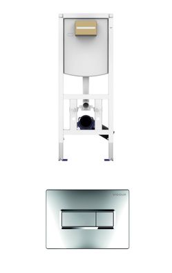 VIS CONEL WC-Element E3 mit UP-Spülkasten BH 1120mm + Drückerplatte TEES verchromt