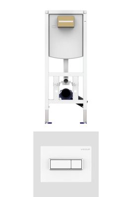 VIS CONEL WC-Element E3 mit UP-Spülkasten BH 1120mm + Drückerplatte TEES weiss chrom