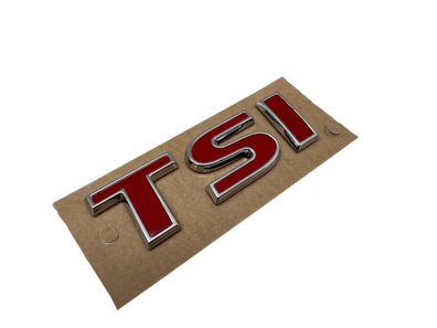 Original VW TSI Schriftzug Rot Chrom Logo Emblem selbstklebend Heckklappe Tiguan