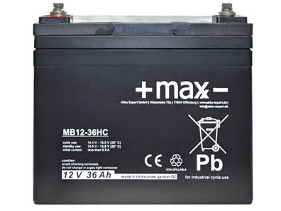 Akku kompatibel C33-12 AGM Blei 12V 36Ah wie 33Ah wartungsfrei zyklenfester Accu