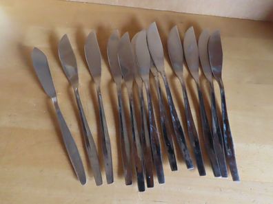 Besteck Messer Fischmesser kantiger Griff mit Vertiefung WMF/12Teile
