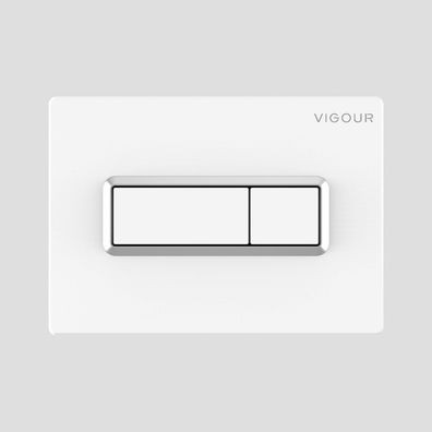 Vigour Betätigungsplatte TEES weiss chrom 2-Mengen-Spültechnik für VIS Vorwandelement