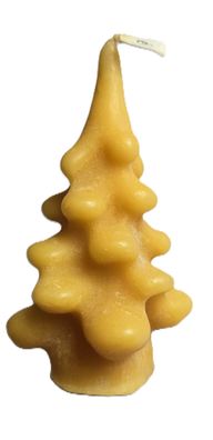 handgegossene Bienenwachskerze "Tanne" - klein