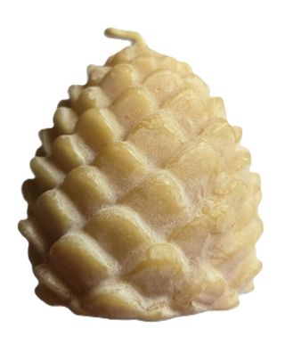 handgegossene Bienenwachskerze "Tannenzapfen"