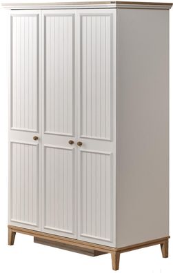 Ritmik Kleiderschrank Mirage 3-türig Weiß Walnussoptik