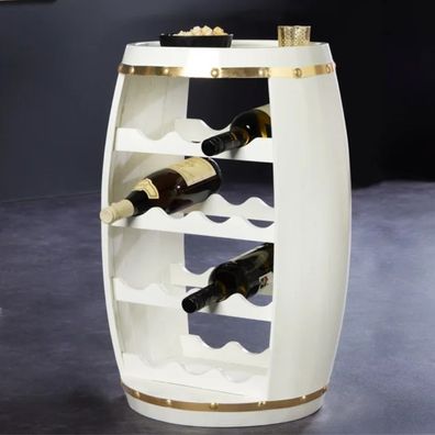 Originelles Flaschenregal Botella 63cm weiss Weinfass Pinienholz Holzfass Regal