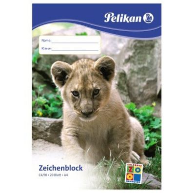 Pelikan Zeichenblock mit Tiermotiv C4/20, A4, 10 Blatt, sortiert