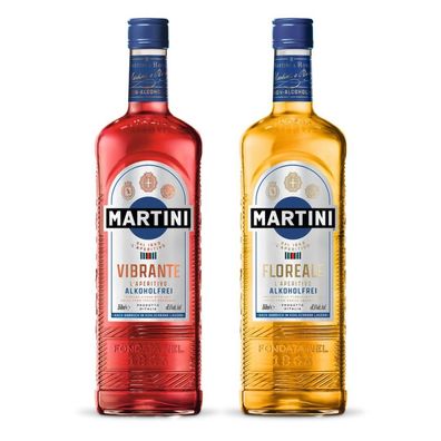 Martini Aperitiv Set - 1x Martini Vibrante Alkoholfrei 0,75L + 1x Martini Flore