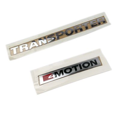 Original VW Embleme 4Motion & Schriftzug T6 Transporter Chrom Rot Schwarz Heck