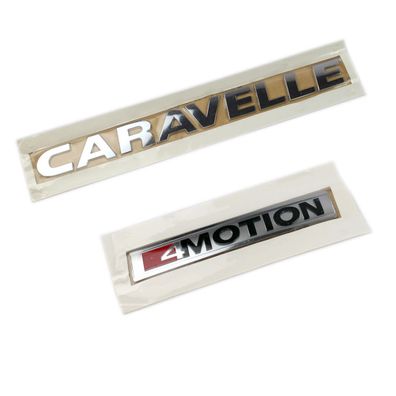 VW Emblem Caravelle 7E9853687 + 4Motion 2H6853675B MGM Original Schriftzug Chrom