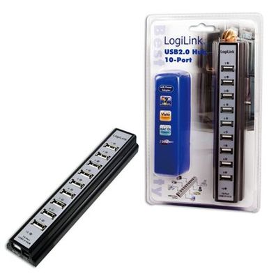 10-Port USB 2.0 HUB mit Stromversorgung