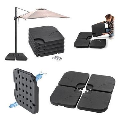 KADAX Schirmständer, 4-teilig, 50 x 50 cm, schwarz