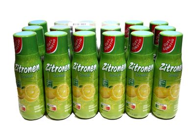 18 Flaschen Gut &Günstig Getränkesirup Zitronen Konzentrat Sprudler 500ml