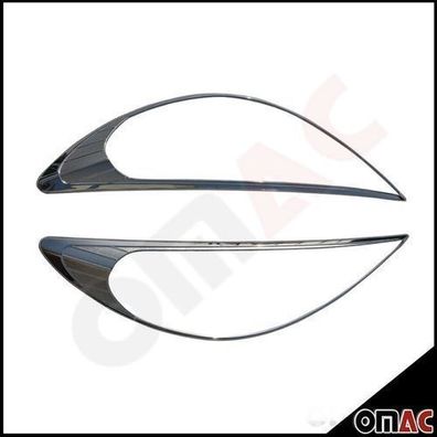 Scheinwerfer Leisten Scheinwerferblende für Peugeot 207 2006-2015 Chrom ABS 2tlg
