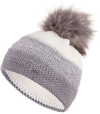Faera Wintermütze warm gefüttert mit Fleece-Futter Kunstfell Bommel-Mütze Winter