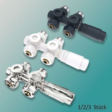 EMKE® Mittelanschluss-Set Multiblock Hahnblock Eckform Durchgangsform 1/2/3 Stück
