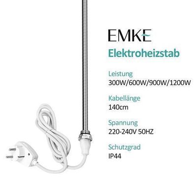 EMKE® Elektro Heizstab Badheizkörper Elektrisch Heizpatrone 300-1200W