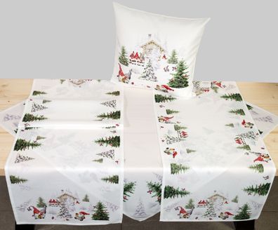 Weihnachten Tischdecke Tischläufer Kissenbezug Drucktischdecke Winter Wichtel