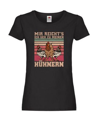 Ich geh zu meinen Hühner | Landwirt | Bauer Damen Shirt Schwarz