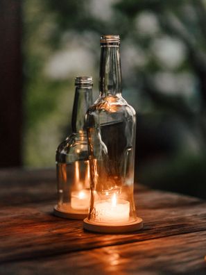 Windlicht - Aperol Upcycling - rank & schlank - macht nachhaltig Eindruck