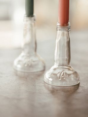 Kerzenständer aus der upgecycelten Aperol Flasche - cool - nachhaltig - witzig