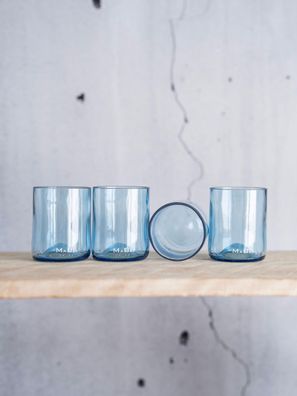 TrinkGlas - exklusive, limitierte Farbwelt von himmelblau bis petrol