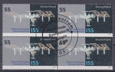 BRD 2004 gestempelt ESST MiNr. 2433 4er Block Internationale Raumstation ISS