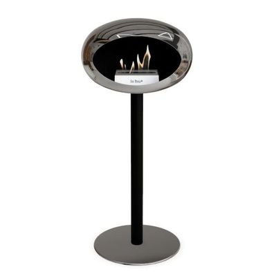 Le Feu Ground Steel High Plus Silber Verchromt Ethanolkamin
