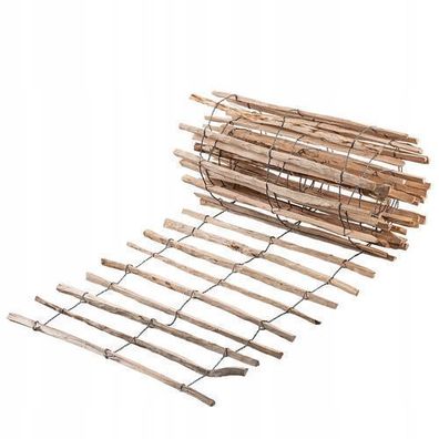 KADAX Zaun aus Hasel, Staketenzaun aus Haselnuss, Gartenzaun, 7-9cm, 100x500cm