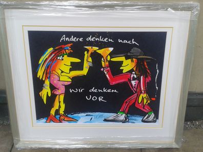 Udo Lindenberg Andere Denken nach wir Denken vor 42x56, gerahmt 80x64 handsigniert