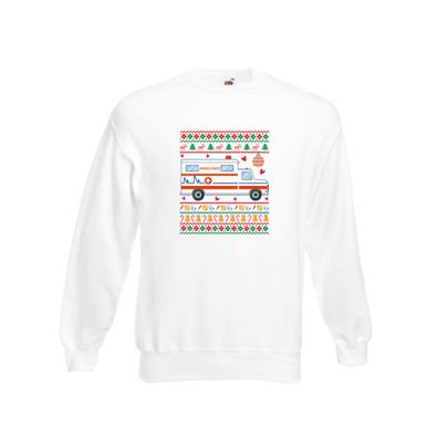 Krankenwagen | Ugly Christmas | Emergency Sweatshirt Weiß