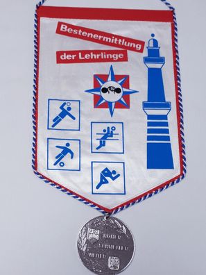 DDR Wimpel DTSB Bestenermittlung der Lehrlinge - Bezirk Rostock
