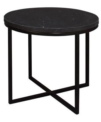 Couchtisch Rund Elesa 3 60x51x60 Holzwerkstoff Schwarz/Keramik schwarz