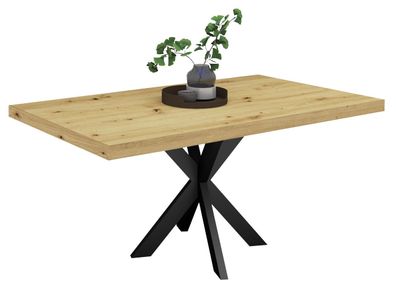 Esstisch Elgin 1 175x80x100 Metall+Holzwerkstoff Schwarz/Asteiche