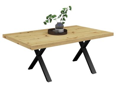 Esstisch Elgin 4 175x80x100 Metall+Holzwerkstoff Schwarz/Asteiche