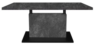 Couchtisch Höhenverstellbar Else 3 120x56x70 Holz Keramikoptik Grau