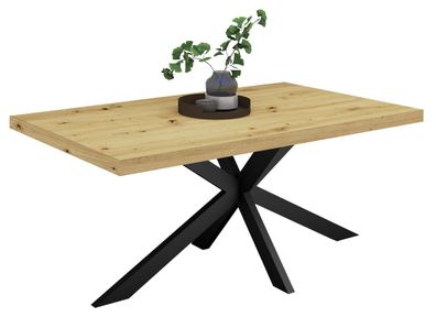 Esstisch Elgin 2 175x80x100 Metall+Holzwerkstoff Schwarz/Asteiche