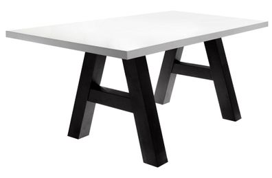 Esszimmertisch Elia 8 140 x 90 x 75 Esstisch Schwarzstahl/Weiß Matt