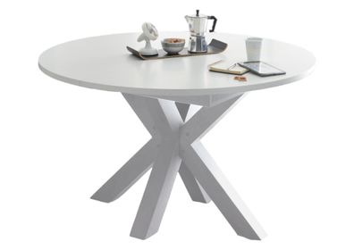 Esstisch Rund ausziehbar Edda 10 110 x 110 x 78 Küchentisch Weiß Matt